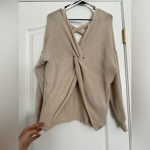 Beige V Sweater